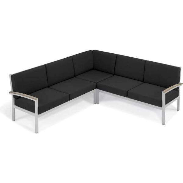 كنبة اثاث خارجي - أبيض وأسود