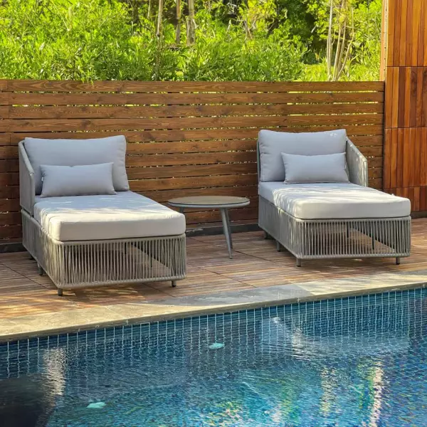 View شيزلونج خارجي قطعتين مع ترابيزة - SAT226