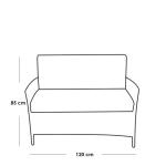 طقم أثاث خارجى رتان و قماش جاكور 4 قطع - أسود