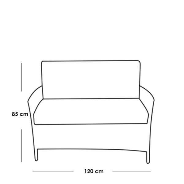 طقم أثاث خارجى رتان و قماش جاكور 4 قطع - أسود