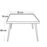 طقم أثاث خارجي معدن 5 قطع - رمادي