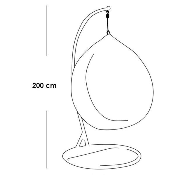كرسي معلق فردي رتان و جاكوار - أبيض