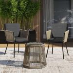 طقم أثاث خارجي 3 قطع راتان وسوفت 3 قطع - متعدد الالوان