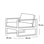 طقم أثاث خارجي 4 قطع حديد وقماش مقاوم للماء - أسود