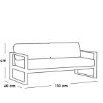 طقم أثاث خارجي 4 قطع حديد وقماش مقاوم للماء - أسود