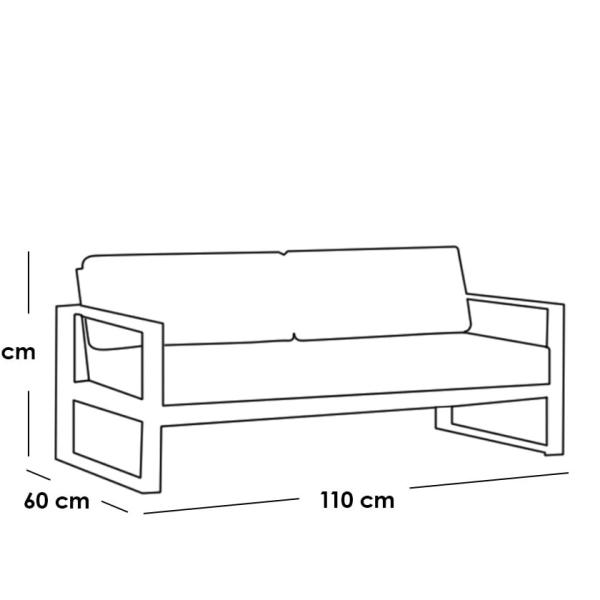 طقم أثاث خارجي 4 قطع حديد وقماش مقاوم للماء - أسود