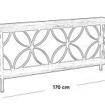 كونسول حديد وخشب ام دى اف أسود وبني - 80×170×35 سم