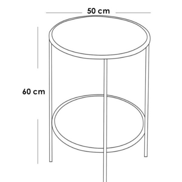 ترابيزة جانبية حديد ذهبي - 60×50×50 سم