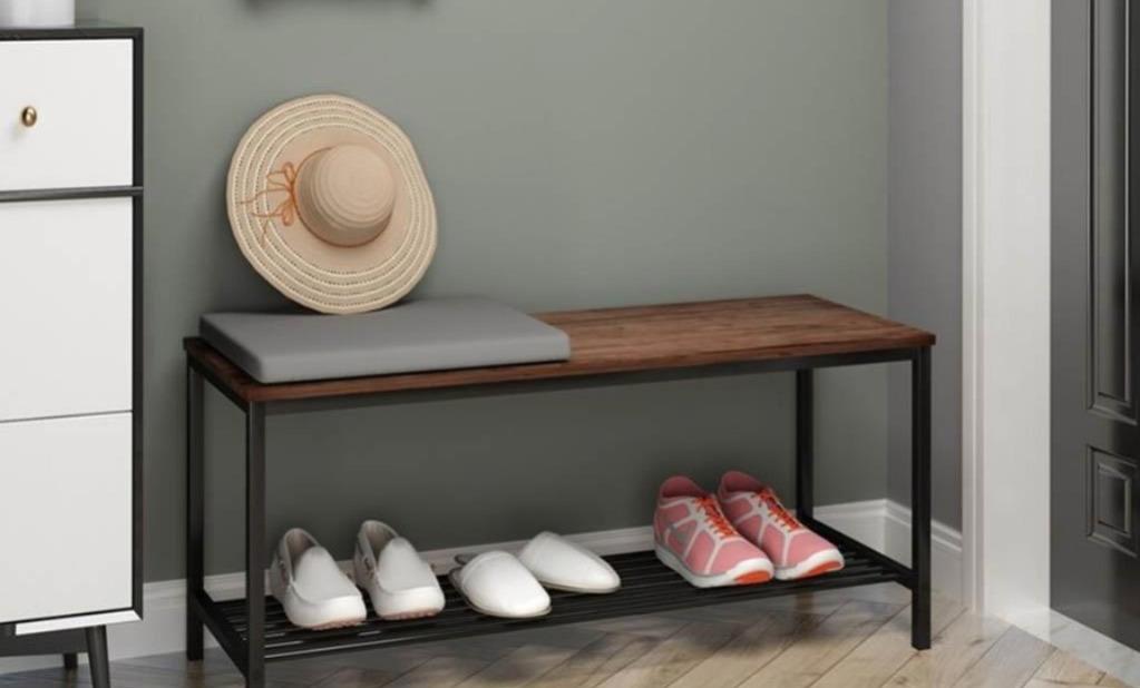 جزامة ستيل و ام دي اف رف أسود - 50×90×30 سم