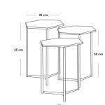 طقم ترابيزات جانبية ستيل 3 قطع - أسود وذهبي