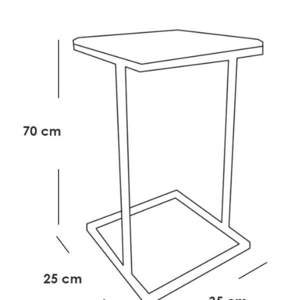 طقم ترابيزات جانبية حديد وزجاج قطعتين - أسود وأبيض