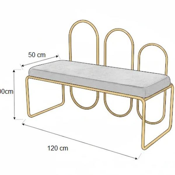بانكت - ستيل - دهبي - 120×50×100 سم